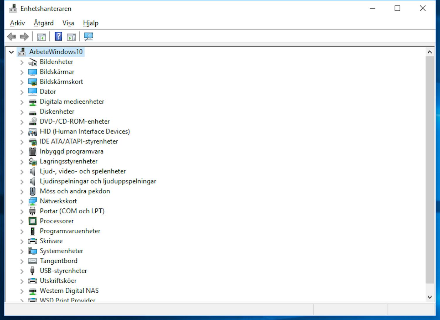 Högerklicka på Start-knappen i Windows 10 och välj Enhetshanteraren.